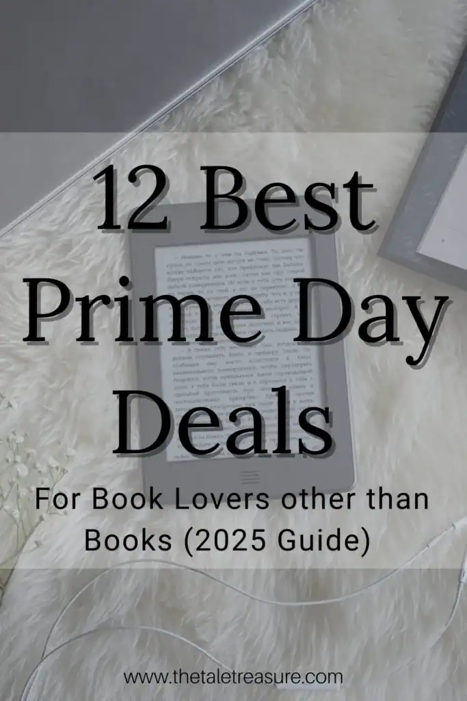 Pinterest pin Titled 12 Best Prime Day Deals for book lovers other than books